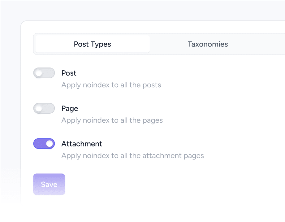 Smart Index Settings